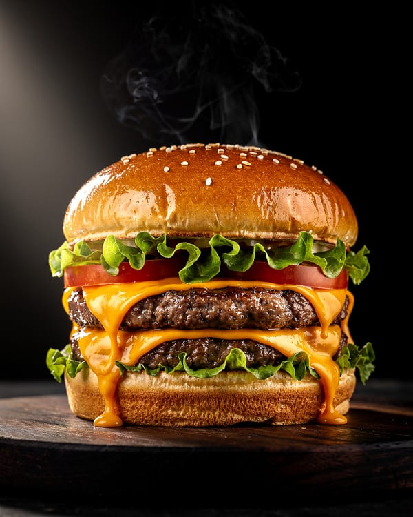 Hamburguesa para publicidad