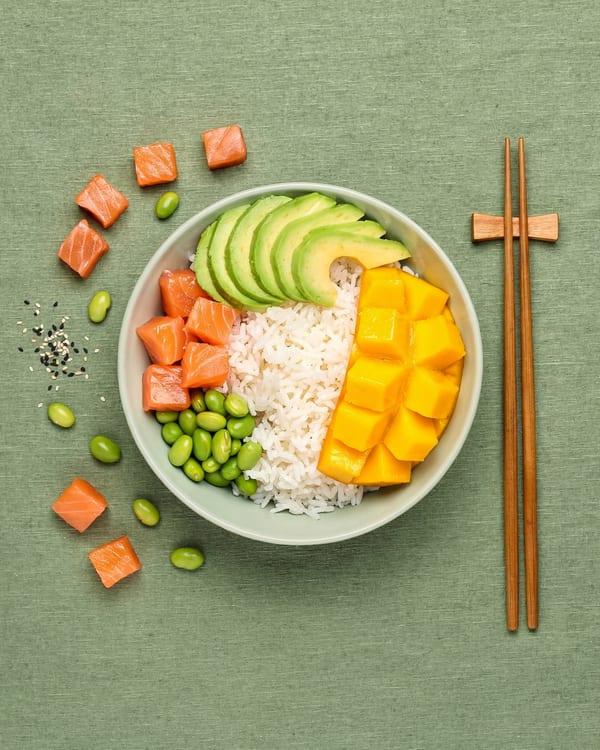 Bowl saludable flat lay