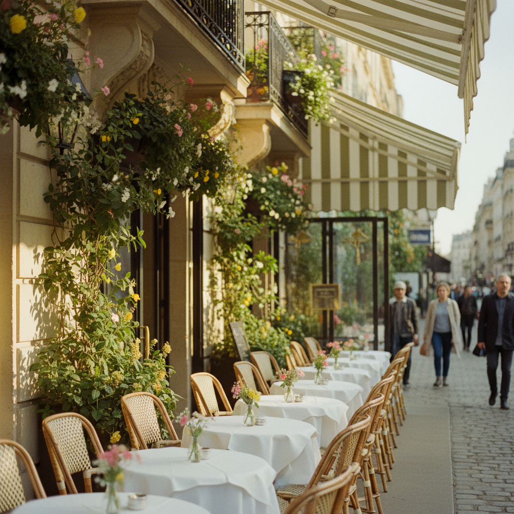 Café parisino en primavera