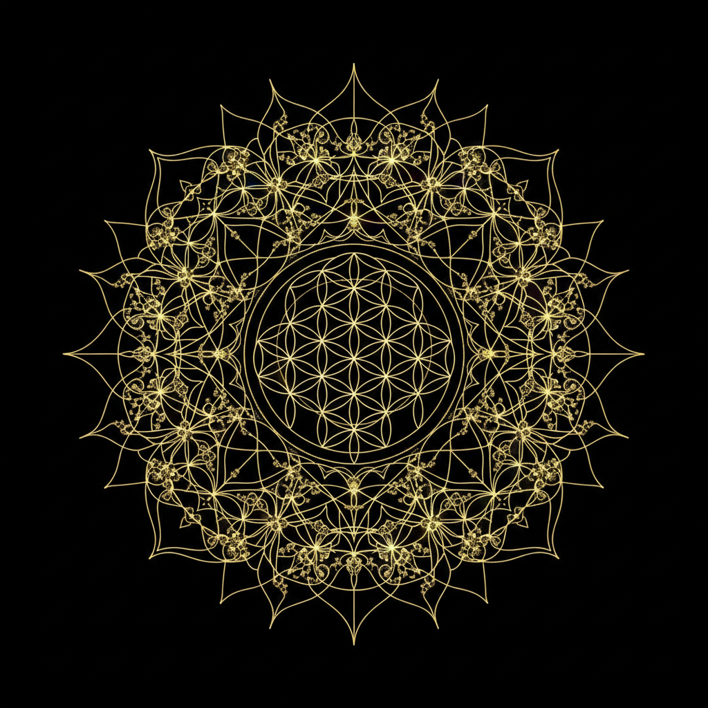 Geometría sagrada dorada